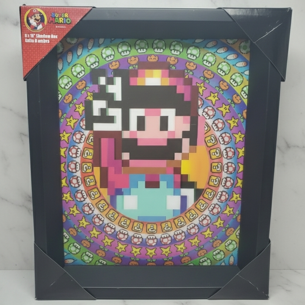 Super Mario Pixel Art Shadow Box - Multicolor